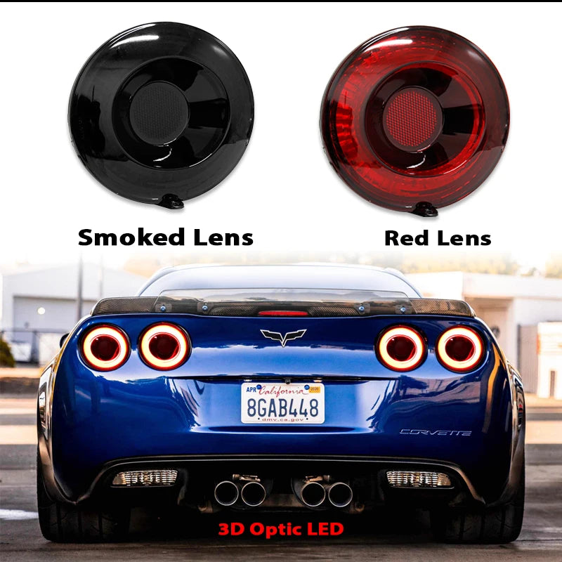 C6 Corvette LED Tail Lights - Red, Plug & Play, Error Free (2005-2013) - Pair