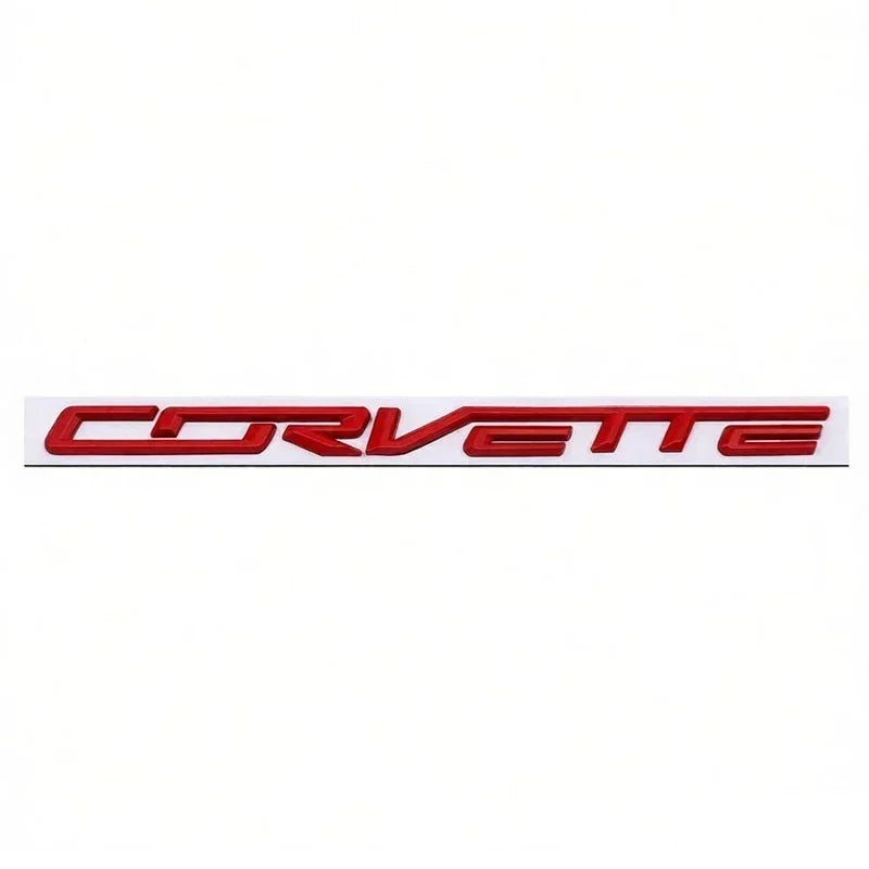 For Chevrolet Corvette Logo Tail Badge Metal Modified English Letter Label 3D Sticker 27.8x1.8cm Auto Rear Emblem Decoration