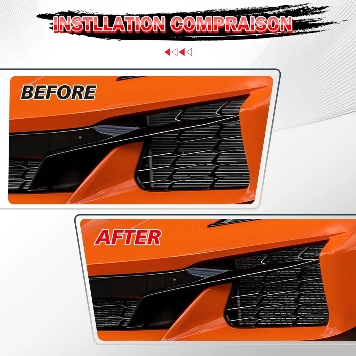 3pcs Radiators Grille with Accessories Front Intake Grille Guard Screens Protective for Corvette C8 Z06 E-RAY 2023 2024 2025