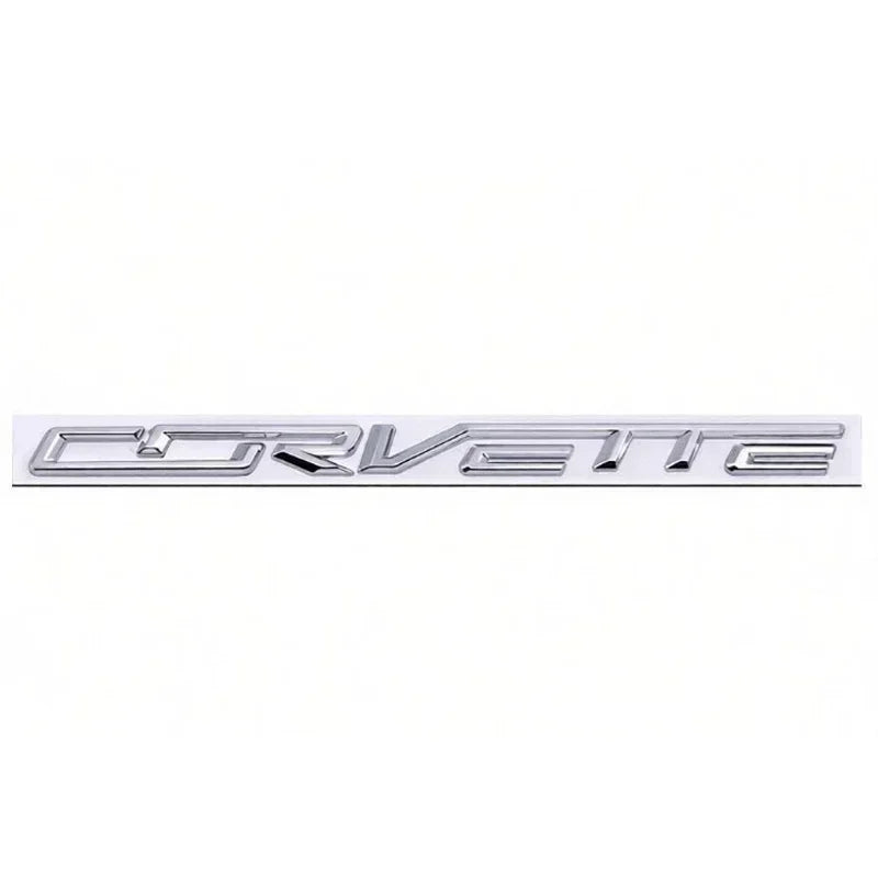 For Chevrolet Corvette Logo Tail Badge Metal Modified English Letter Label 3D Sticker 27.8x1.8cm Auto Rear Emblem Decoration