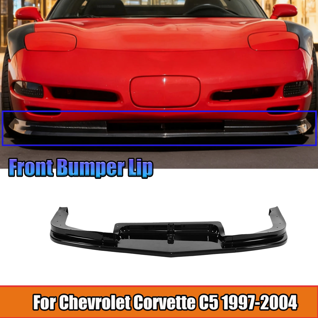 C5 Corvette Front Bumper Lip Splitter - Matte / Gloss Black / Carbon Look (1997-2004)