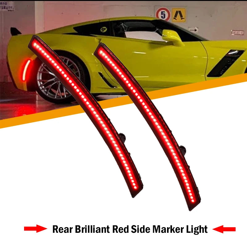 C7 Corvette Smoked LED Side Markers - Front Amber / Rear Red (2014-2019) - 4PC Set