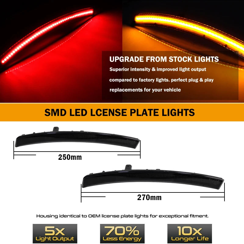 C7 Corvette Smoked LED Side Markers - Front Amber / Rear Red (2014-2019) - 4PC Set