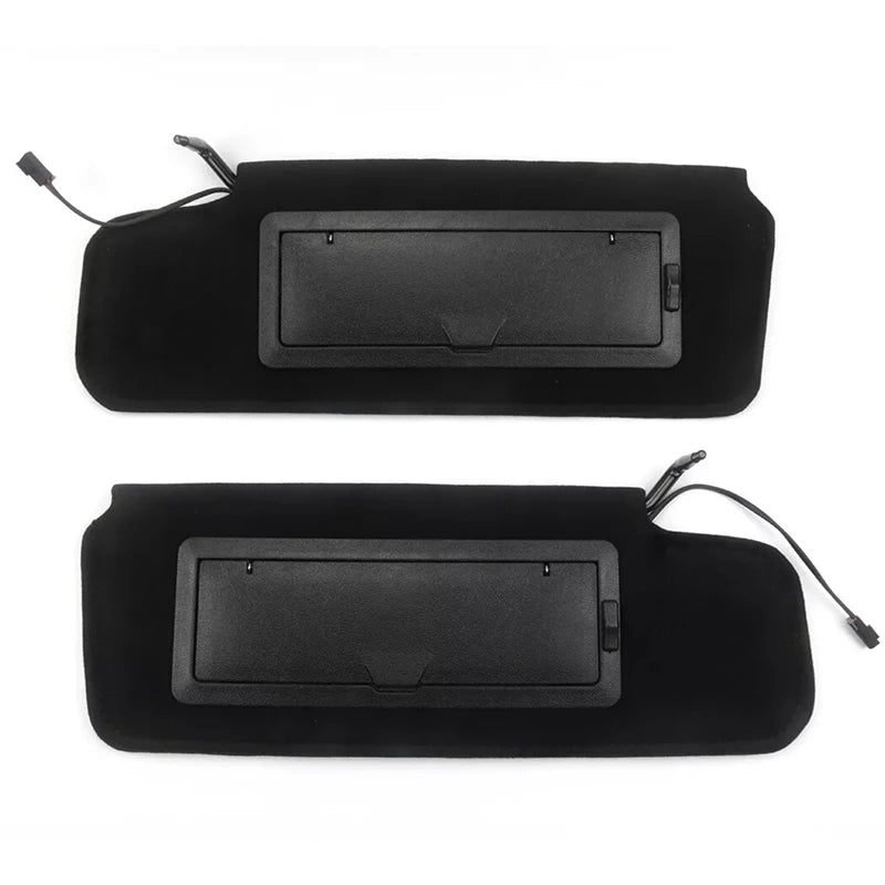 C4 Corvette Sun Visors with LED Vanity Mirrors - Pair, Black (1984-1996) - Direct Replacement