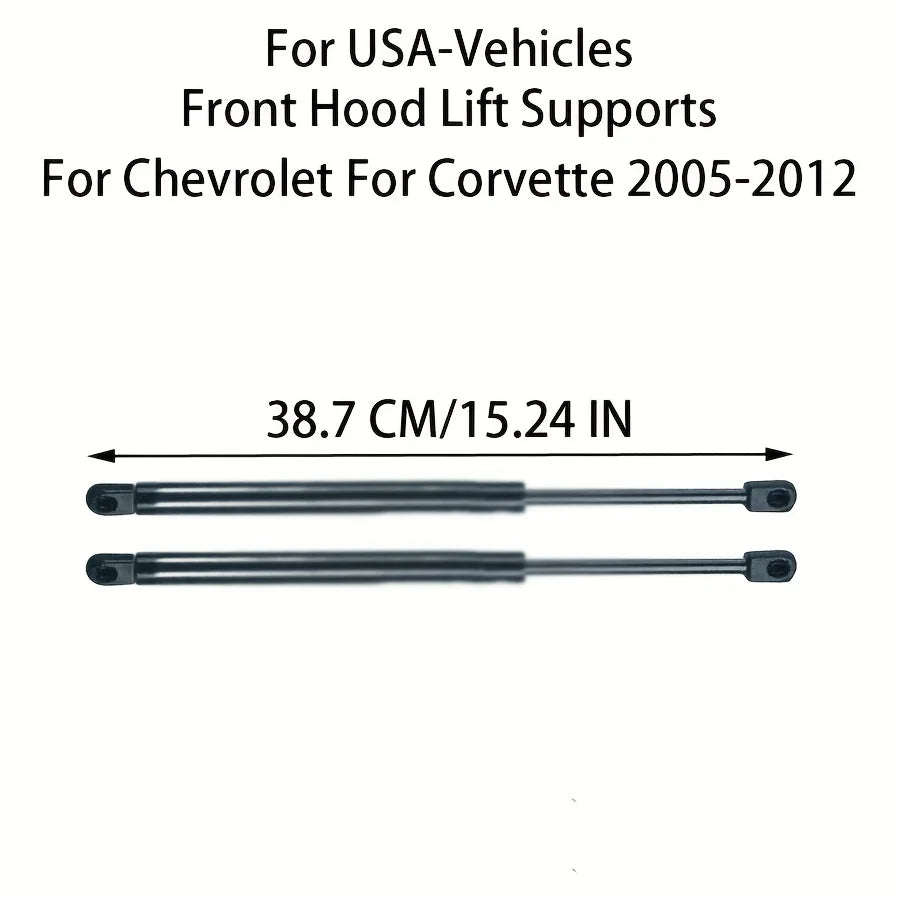 C6 Corvette Front Hood Lift Supports - Gas Struts, Pair (2005-2013) - Direct Replacement