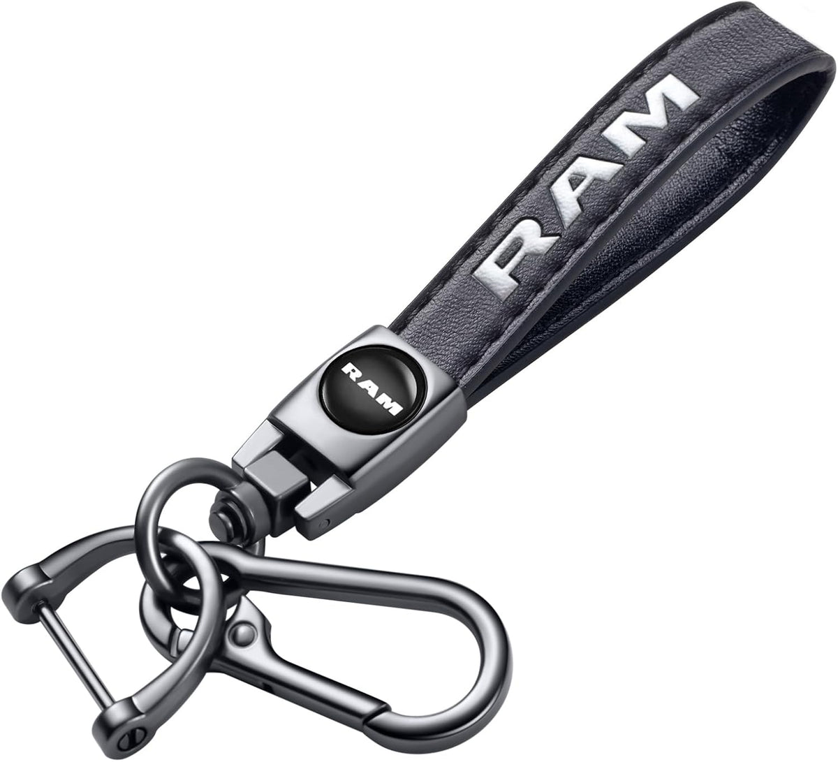 Genuine Leather Car Keychain Key Chain for Men and Women Family Present Key Ring Accessories(Black)