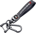 Genuine Leather Car Keychain Key Chain for Men and Women Family Present Key Ring Accessories(Black)
