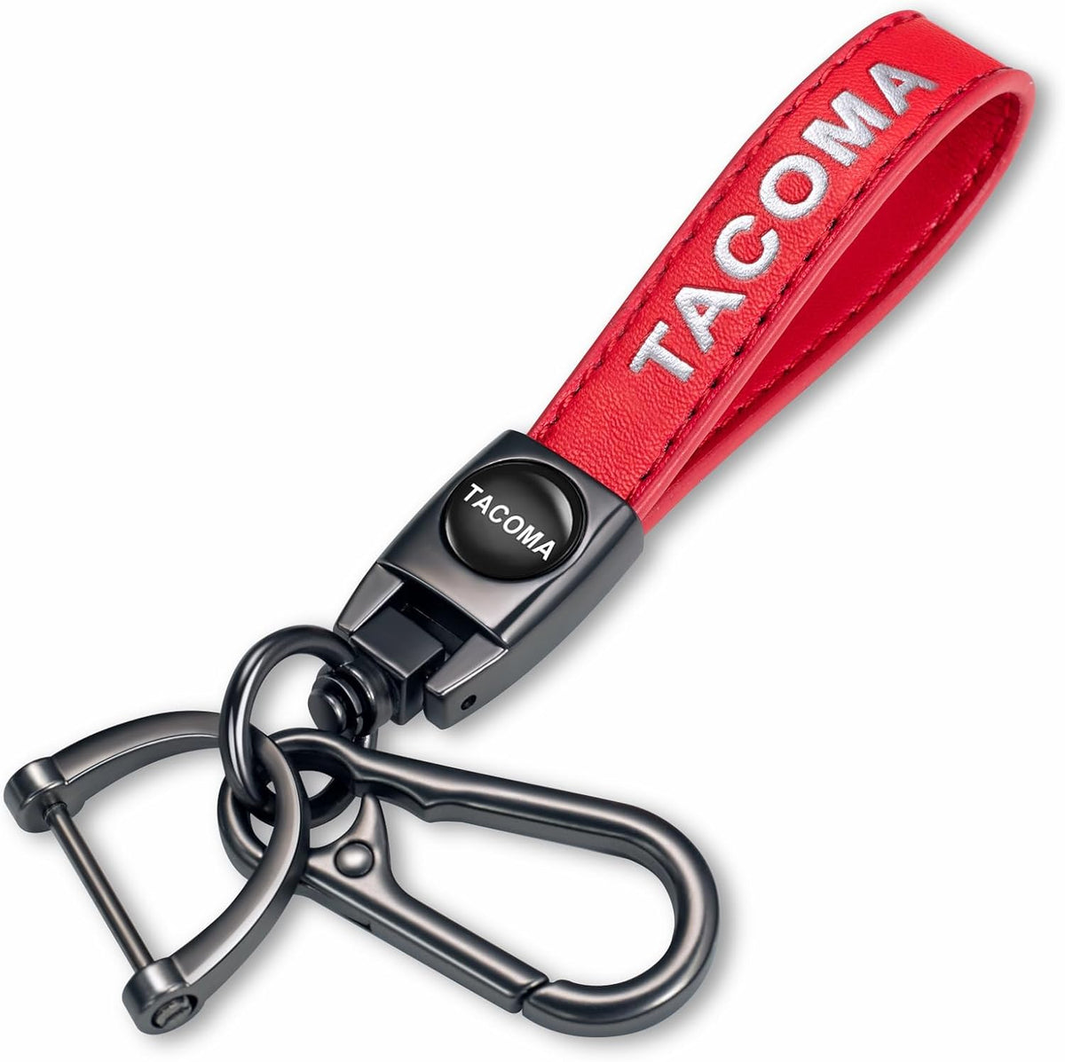 Genuine Leather Car Keychain Key Chain for Men and Women Family Present Key Ring Accessories(Black)