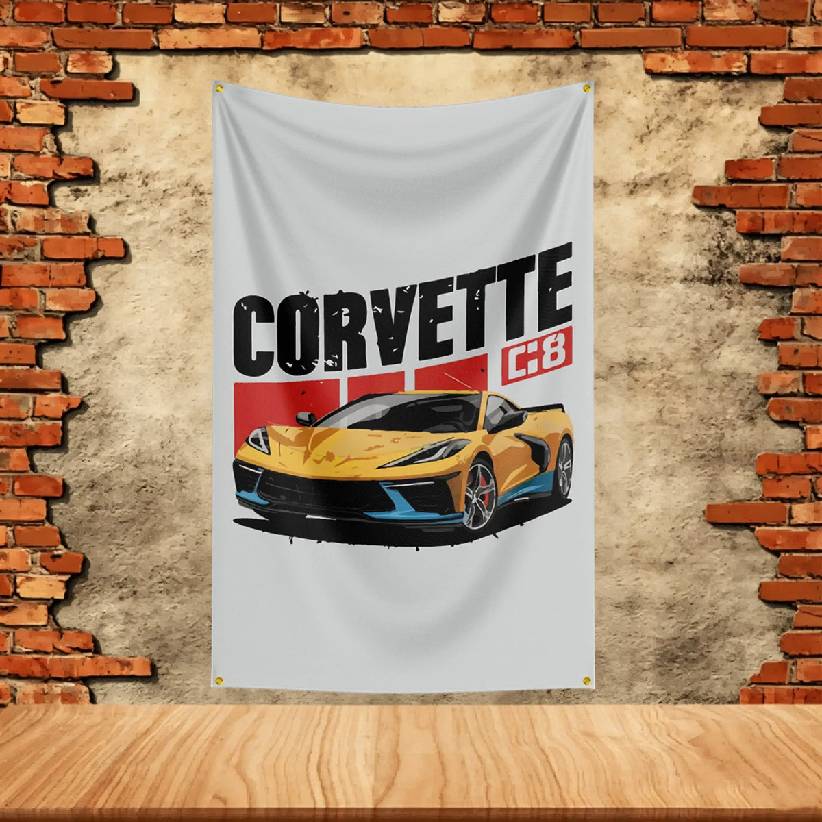 Car Flag 3x5ft for C-Cor-vettes Fans Banner Custom any Image Garage Bedroom Living Room Dorm Wall Hanging Decor Tapestry