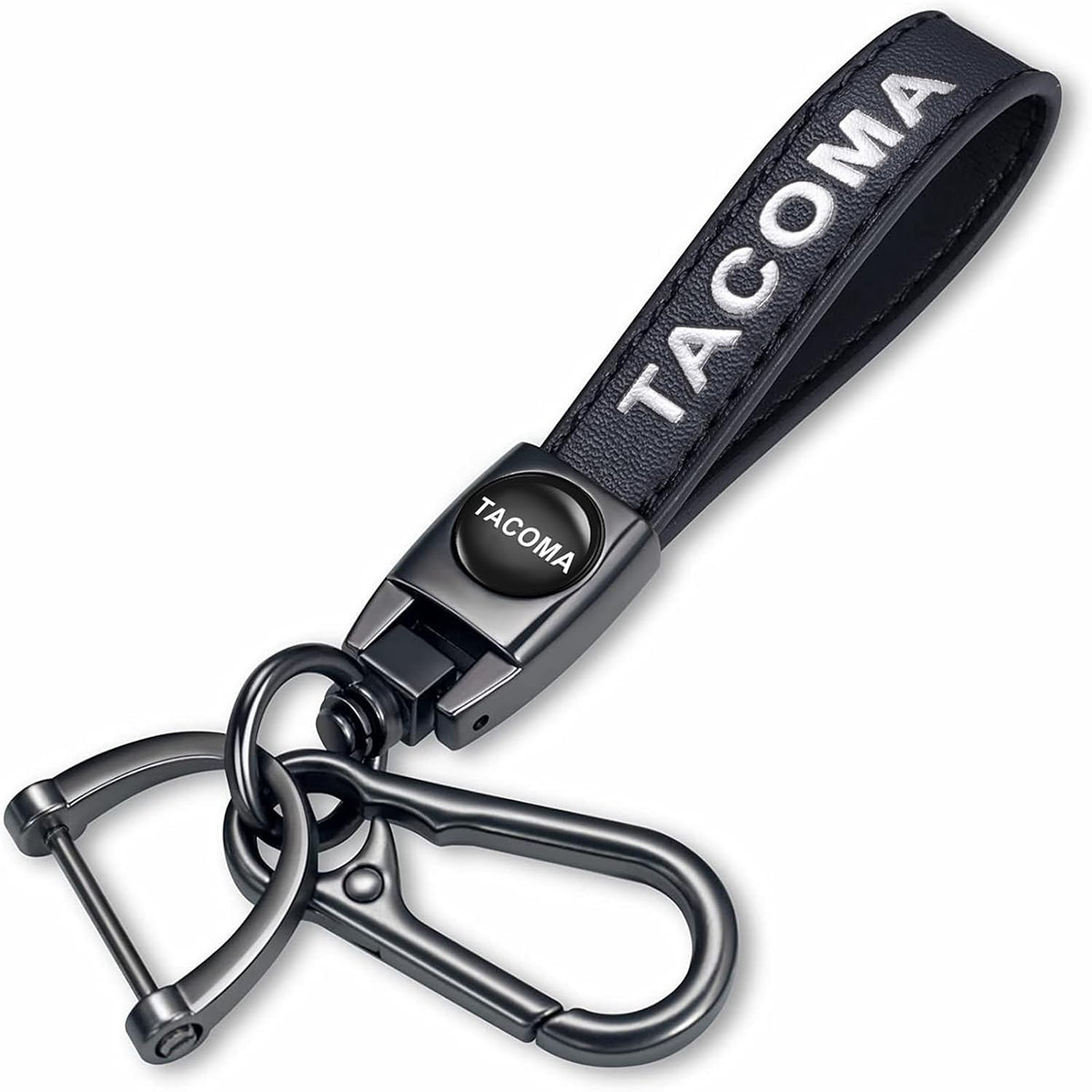 Genuine Leather Car Keychain Key Chain for Men and Women Family Present Key Ring Accessories(Black)
