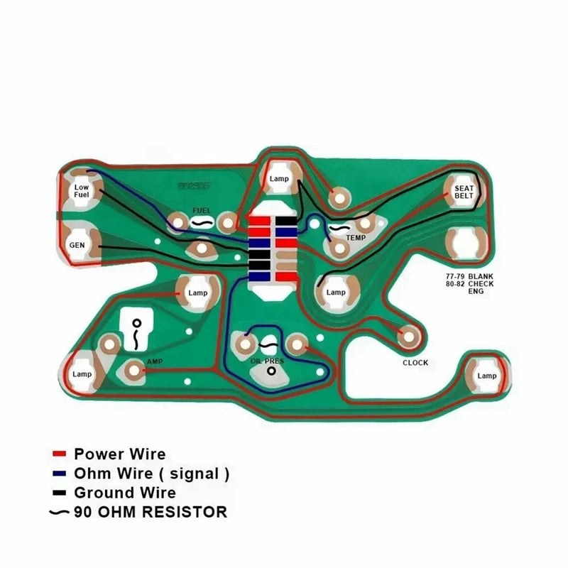 C3 Corvette Gauge Cluster Circuit Board - Improved Replacement (1977-1982) - Fixes Blinking Gauges